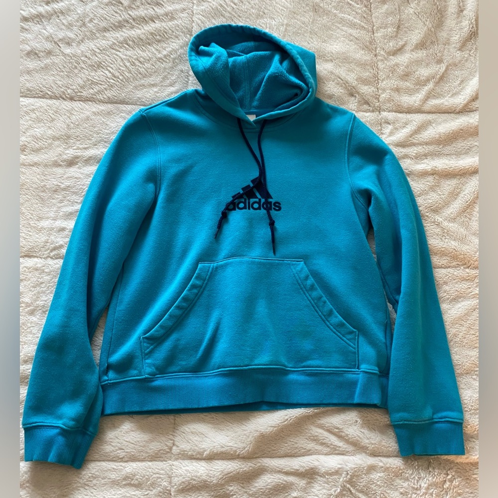 Adidas Blue Drawstring Hoodie